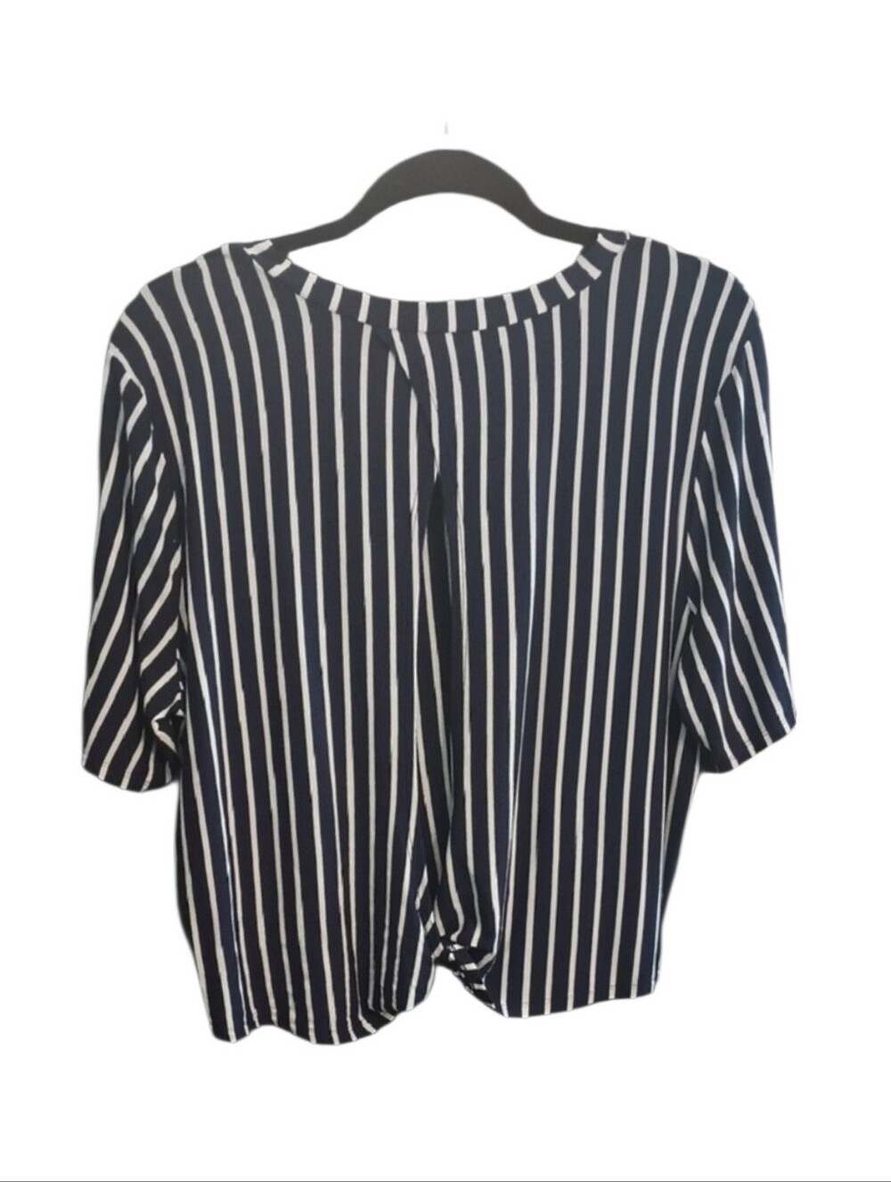 Striped Navy and White Short Sleeve Slightly Open Back Top & Matching Pant - Picture 4 of 5